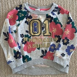 Gymboree girls gray floral sweatshirt Size XS (4)